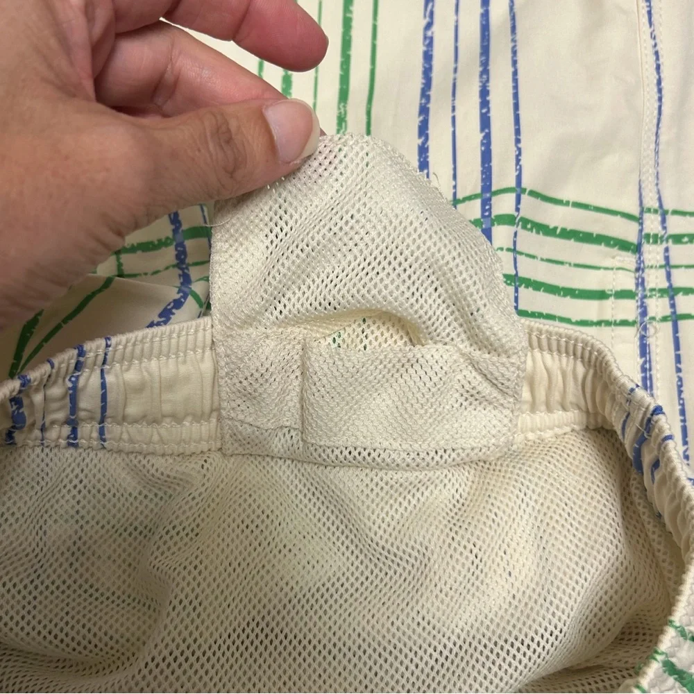 Tommy Bahama Ivory Green Blue Plaid Company Elastic Waistband Swim Trunks XL NWT